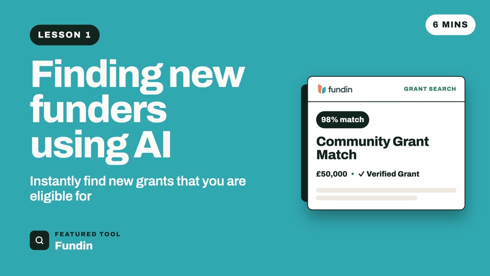 Lesson 1: Finding new funders using AI